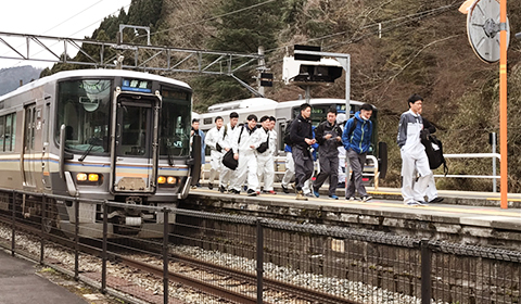 JR日吉駅到着